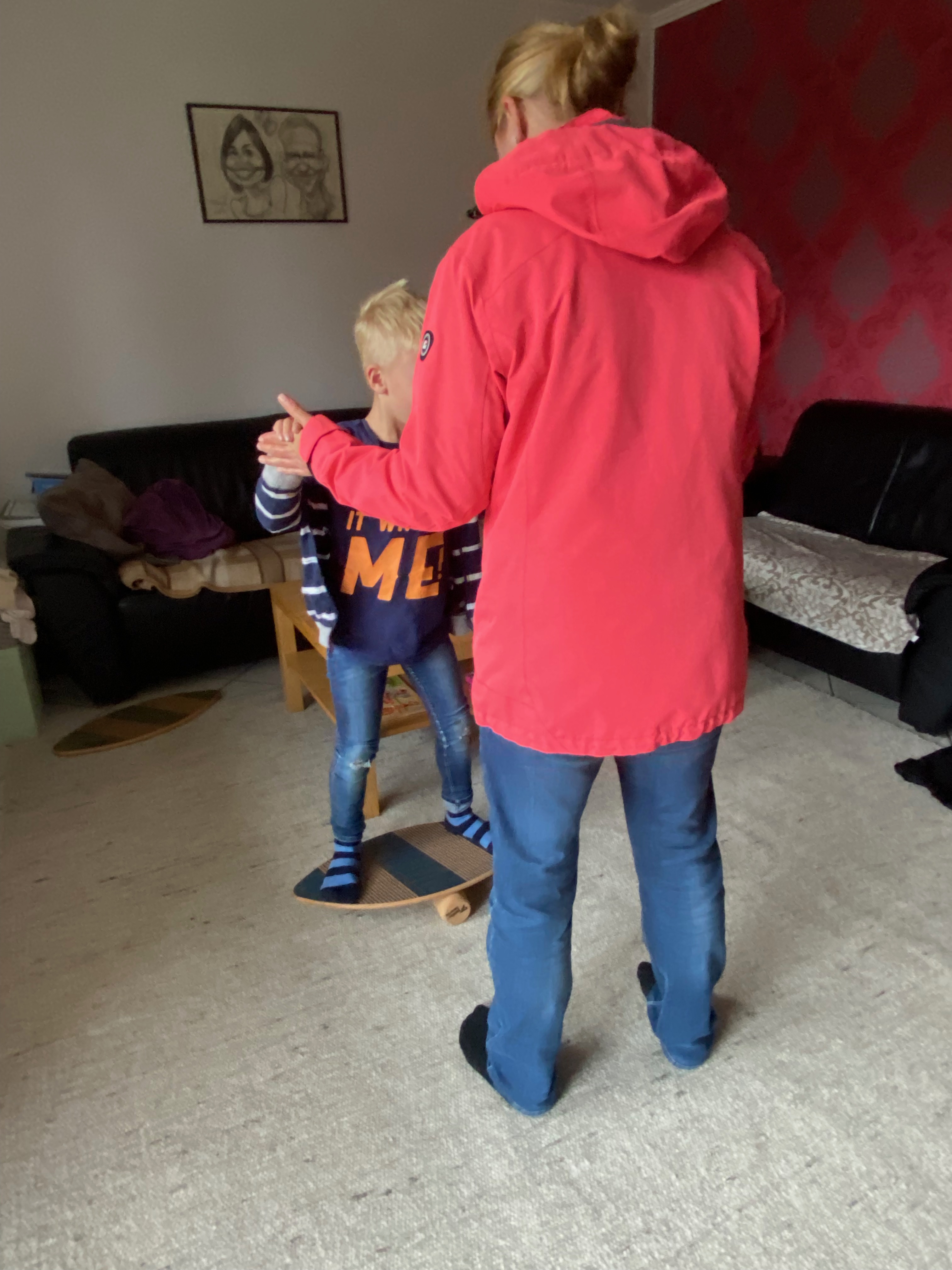 Balance Board mit Kind