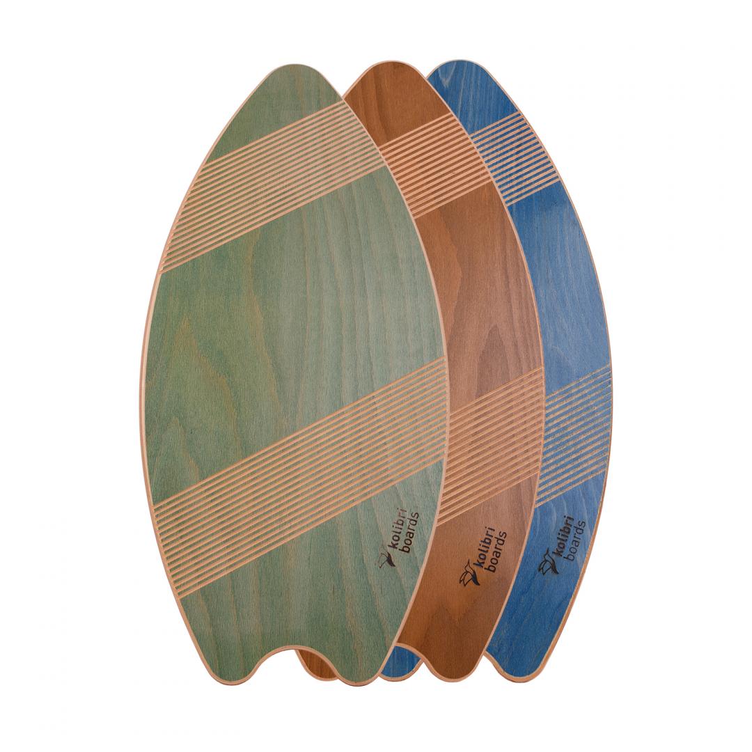 Kolibri Balance Board Grip in Surfboard-Form mit Korkrolle Kolibri Balance Board Grip in Surfboard-Form mit Korkrolle